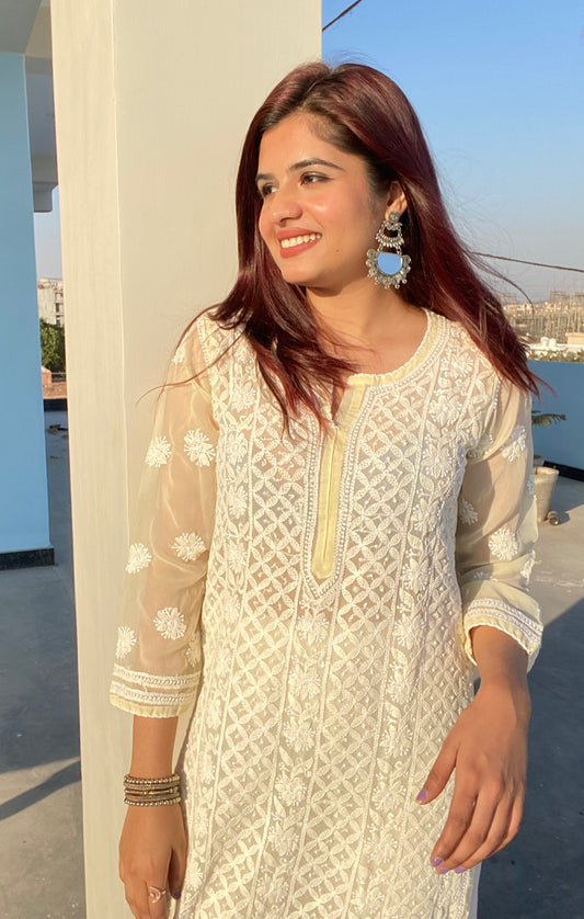 Iikat Straight Georgette Kurta