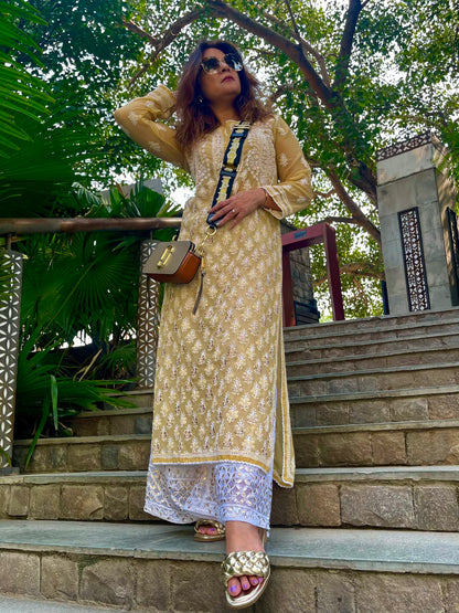 Munmun Georgette Kurti With Gota Patti