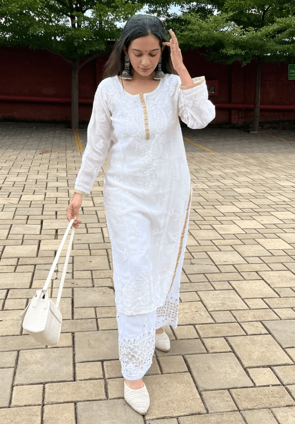 Ana Georgette Palazzo With Gota Patti