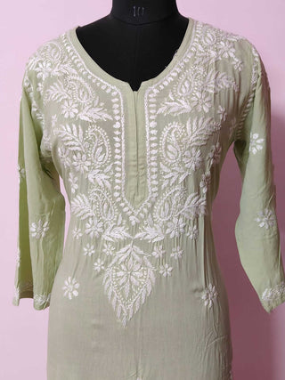 Bushra Rayon Kurti with Front Yoke and Bootis - Casual Elegance