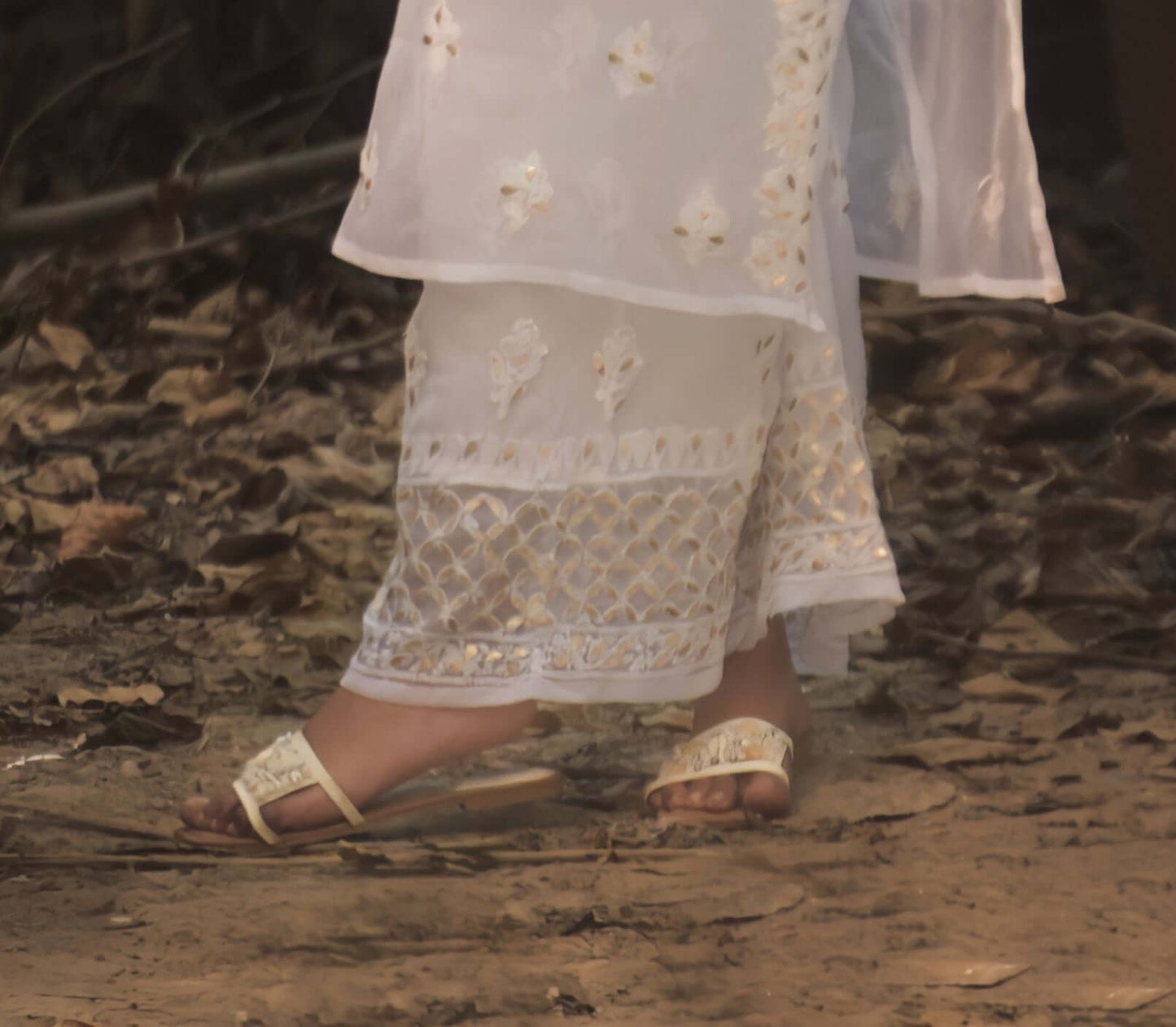 Ana Georgette Palazzo With Gota Patti
