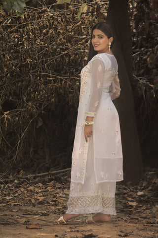 Mahira Georgette Gota Patti Kurti