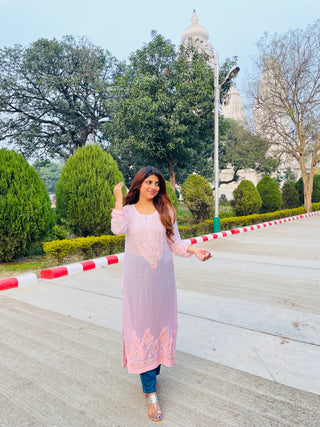Taisha Long Viscose Kurti With Gota Patti
