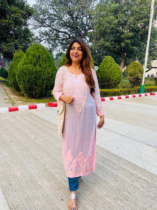 Taisha Long Viscose Kurti With Gota Patti