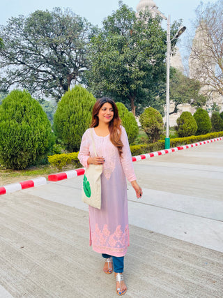 Taisha Long Viscose Kurti With Gota Patti